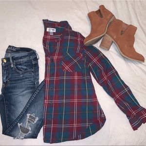 American Eagle Dark Wash Distressed Skinny Jegging